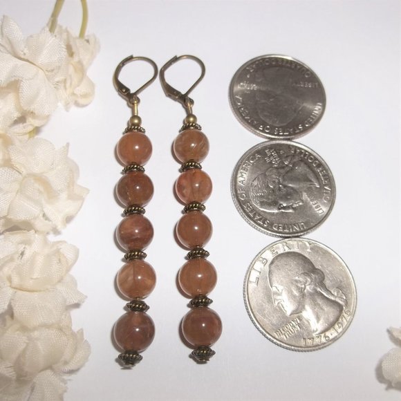 Long Boho Earring Brown & Bronze Handmade NWT 6429 - Picture 3 of 10